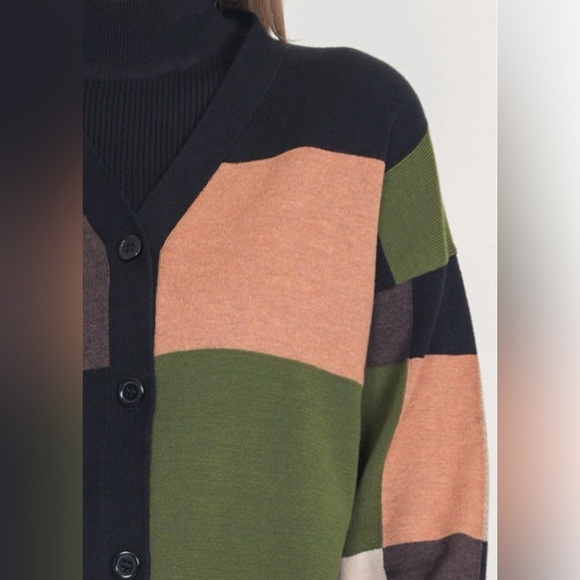 checkered multicoloured sweater cardigan - Picture 10 of 10